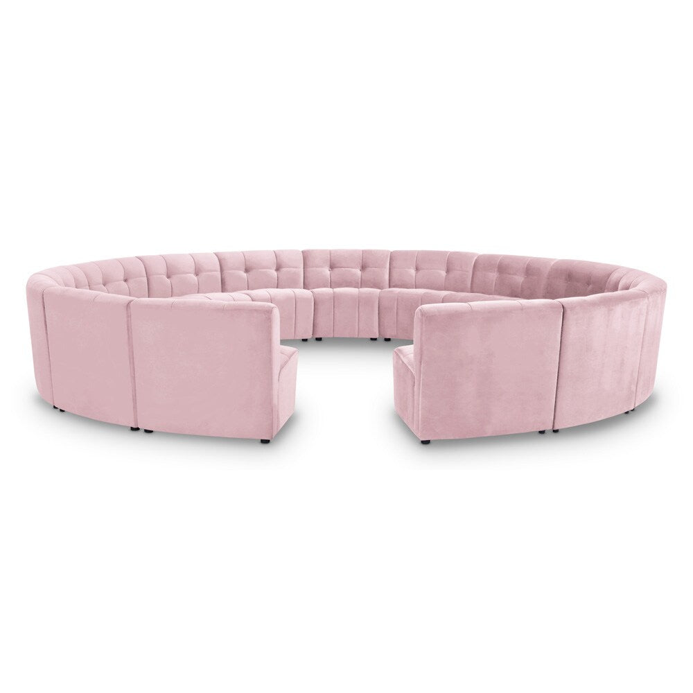 Meridian Furniture - Limitless Pink Velvet 15pc. Modular Sectional - 645Pink-15PC veiw 1