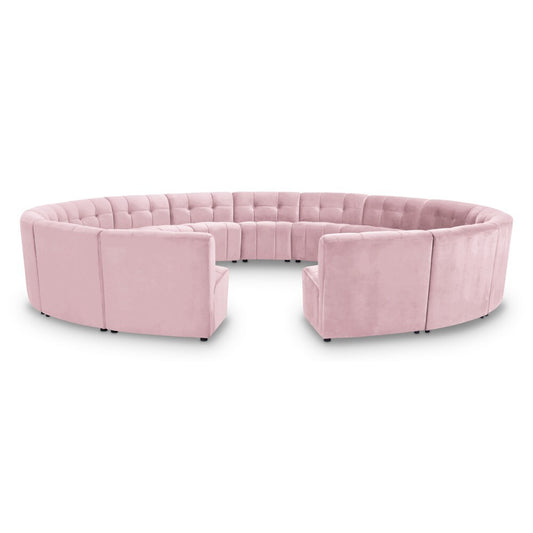 Meridian Furniture - Limitless Pink Velvet 15pc. Modular Sectional - 645Pink-15PC veiw 1