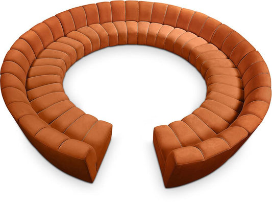 Meridian Furniture - Infinity Cognac Velvet 12pc. Modular Sectional - 638Cognac-12PC veiw 1