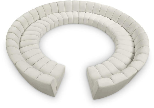 Meridian Furniture - Infinity Cream Velvet 12pc. Modular Sectional - 638Cream-12PC veiw 1