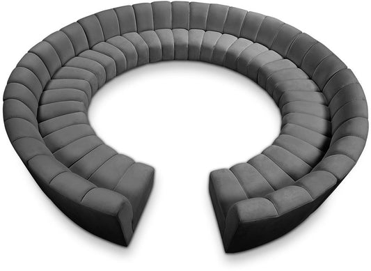 Meridian Furniture - Infinity Grey Velvet 12pc. Modular Sectional - 638Grey-12PC veiw 1