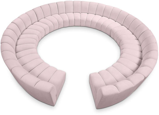 Meridian Furniture - Infinity Pink Velvet 12pc. Modular Sectional - 638Pink-12PC veiw 1