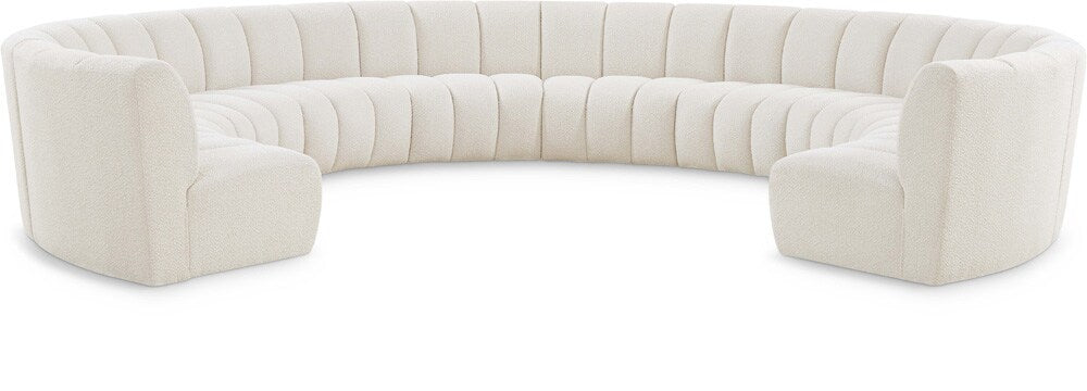 Meridian Furniture - Infinity Cream Boucle Fabric 10pc. Modular Sectional - 643Cream-10PC veiw 1