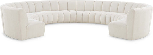 Meridian Furniture - Infinity Cream Boucle Fabric 10pc. Modular Sectional - 643Cream-10PC veiw 1