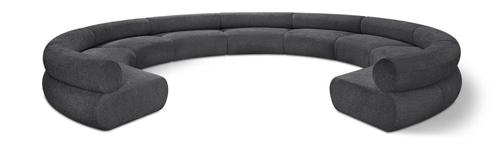 Meridian Furniture - Bale Grey Chenille Fabric Modular Sofa - 9Pc - 114Grey-S9A veiw 1