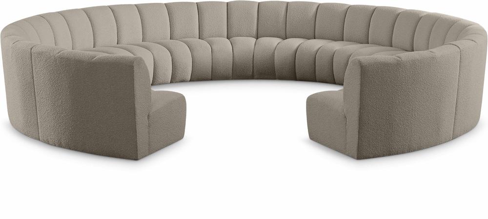 Meridian Furniture - Infinity Brown Boucle Fabric 11pc. Modular Sectional - 643Taupe-11PC veiw 1