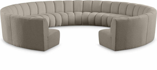 Meridian Furniture - Infinity Brown Boucle Fabric 11pc. Modular Sectional - 643Taupe-11PC veiw 1