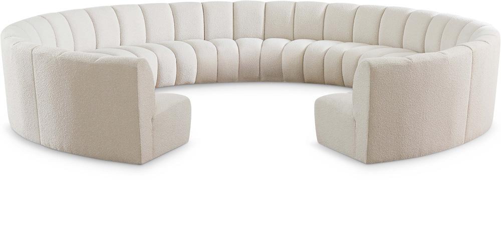 Meridian Furniture - Infinity Cream Boucle Fabric 11pc. Modular Sectional - 643Cream-11PC veiw 1