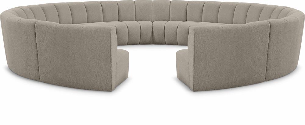 Meridian Furniture - Infinity Brown Boucle Fabric 12pc. Modular Sectional - 643Taupe-12PC veiw 1