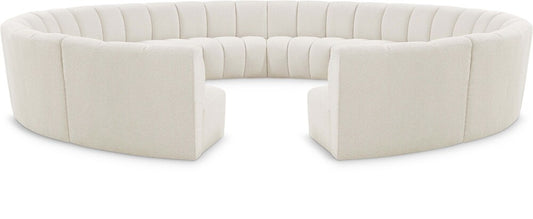 Meridian Furniture - Infinity Cream Boucle Fabric 12pc. Modular Sectional - 643Cream-12PC veiw 1
