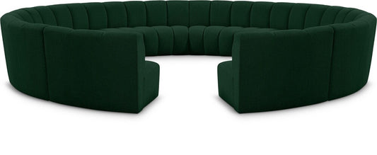 Meridian Furniture - Infinity Green Boucle Fabric 12pc. Modular Sectional - 643Green-12PC veiw 1