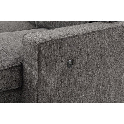 Lilola Home - Estelle 86.5inW Dark Gray Fabric Reversible Sleeper Sectional with Storage Chaise Drop-Down Table 2 Cup Holders and 2 USB Ports-81353 veiw 4