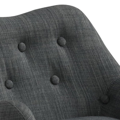 Lilola Home - Fenix 19.5inW Gray Linen Kids Chair with Button Tufted Back and Wooden Legs-88839 veiw 3