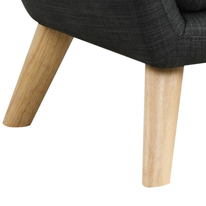 Lilola Home - Fenix 19.5inW Gray Linen Kids Chair with Button Tufted Back and Wooden Legs-88839 veiw 4