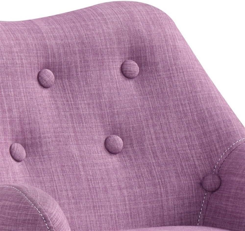 Lilola Home - Fenix 19.5inW Pink Linen Kids Chair with Button Tufted Back and Wooden Legs-88838 veiw 3