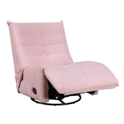 Lilola Home - Georgena 31inW Pink Corduroy Swivel Glider Recliner-88850 veiw 1