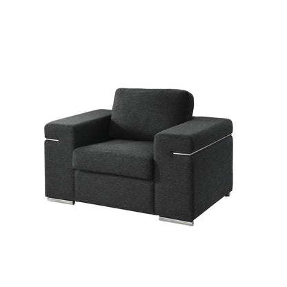 Lilola Home - Gianna Black Linen Fabric Arm Chair-89290-C veiw 1