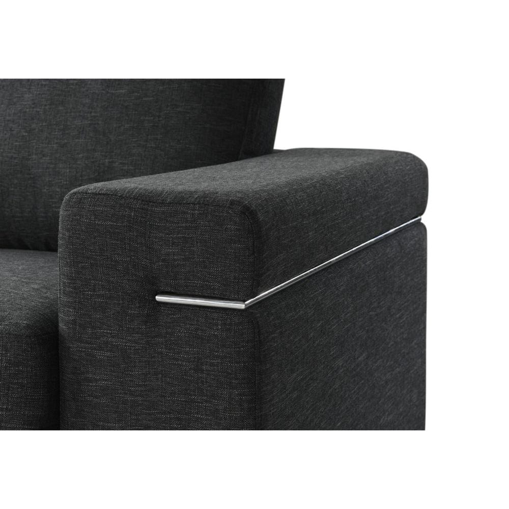 Lilola Home - Gianna Black Linen Fabric Arm Chair-89290-C veiw 3