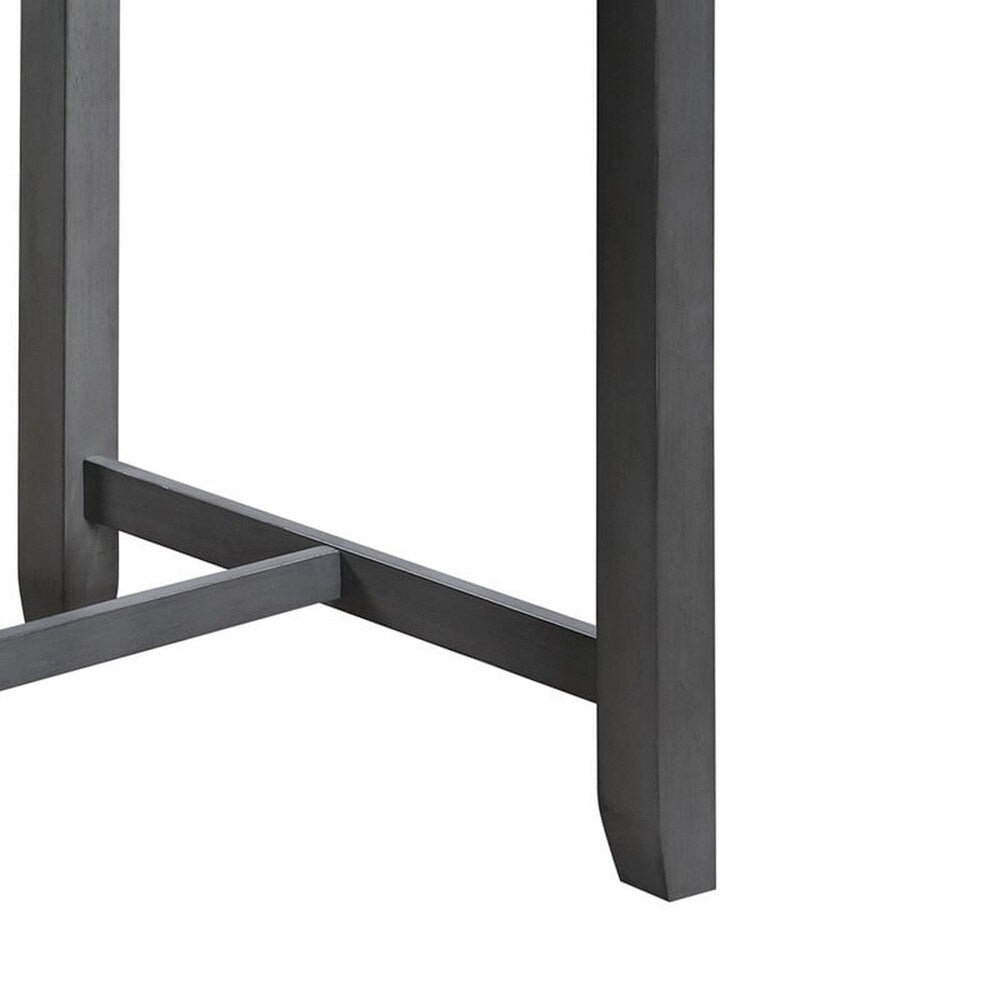 Lilola Home - Graham 36inW 3-Piece Gray Finish Small Space Counter Height Dining Table with Shelves and 2 Chairs-30541-SET veiw 5