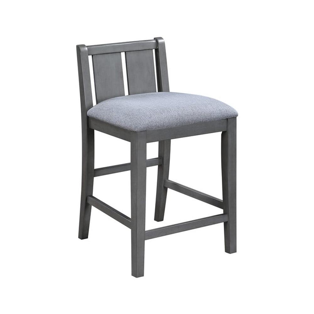 Lilola Home - Graham 36inW 3-Piece Gray Finish Small Space Counter Height Dining Table with Shelves and 2 Chairs-30541-SET veiw 6