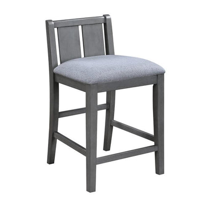 Lilola Home - Graham Set of 2 Gray Finish Upholstered Seat 20inW Counter Height Chair-30541-C veiw 1