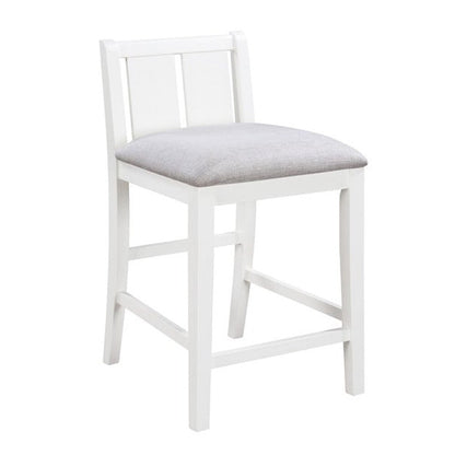 Lilola Home - Graham Set of 2 White Finish Upholstered Seat 20inW Counter Height Chair-30539-C veiw 1