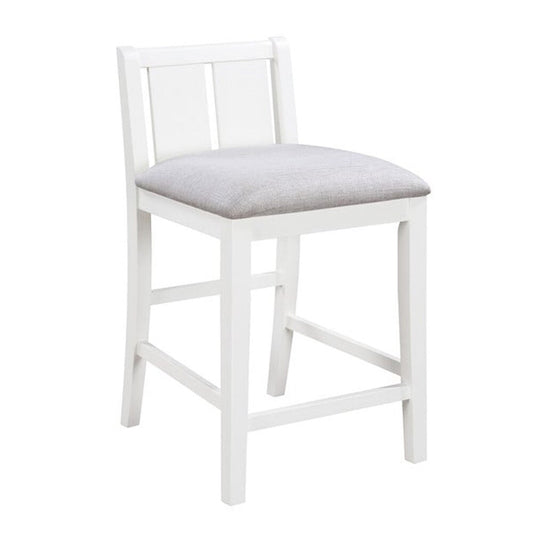 Lilola Home - Graham Set of 2 White Finish Upholstered Seat 20inW Counter Height Chair-30539-C veiw 1