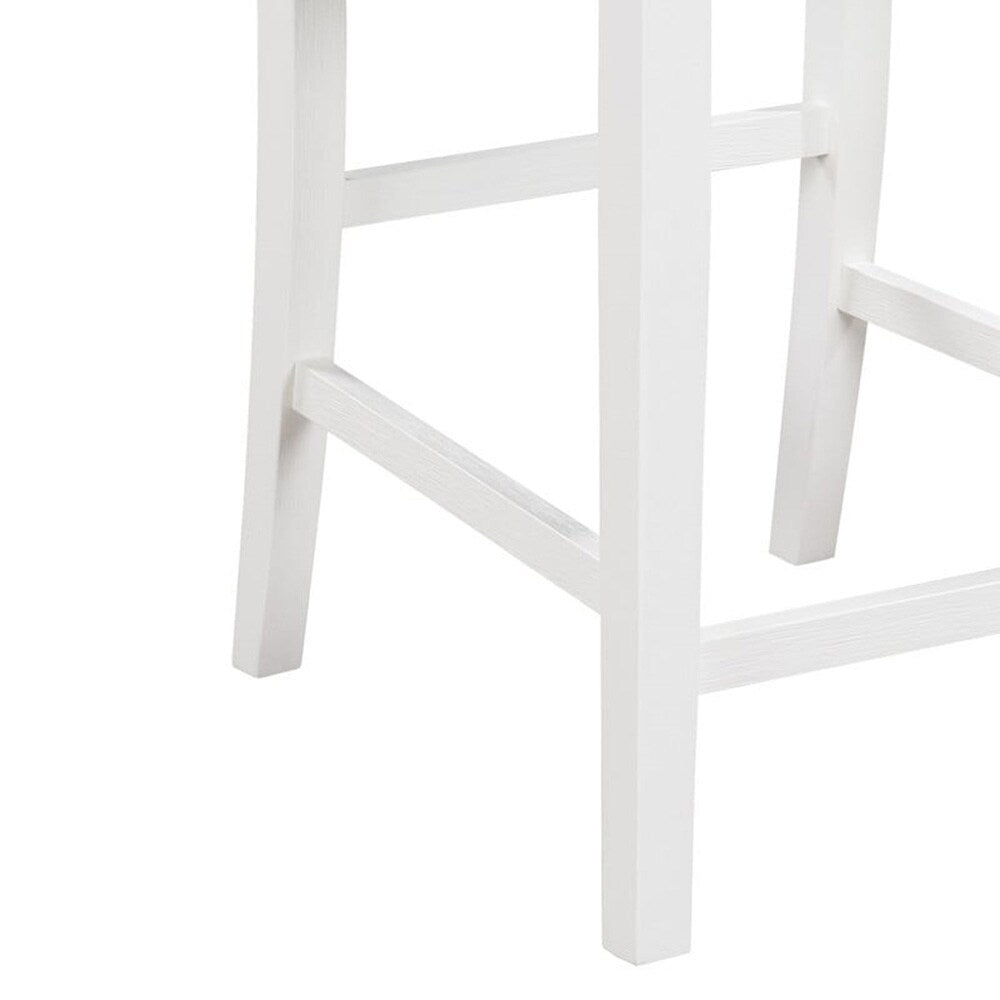 Lilola Home - Graham Set of 2 White Finish Upholstered Seat 20inW Counter Height Chair-30539-C veiw 2