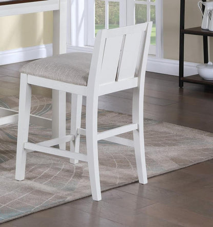 Lilola Home - Graham Set of 2 White Finish Upholstered Seat 20inW Counter Height Chair-30539-C veiw 3