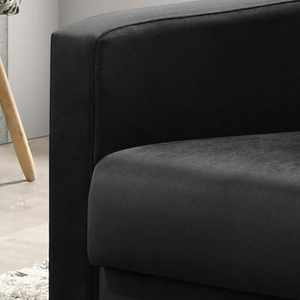 Lilola Home - Hale 27.5inW Black Velvet Accent Armchair with Tufting-89005BK veiw 3