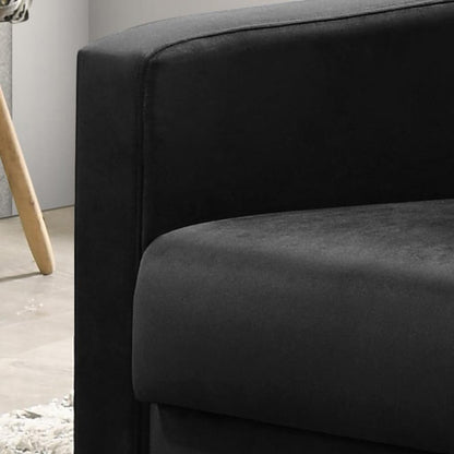 Lilola Home - Hale 27.5inW Black Velvet Accent Armchair with Tufting-89005BK veiw 3