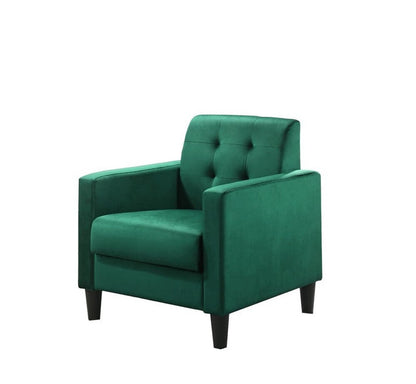 Lilola Home - Hale 27.5inW Green Velvet Accent Armchair with Tufting-89005GN veiw 1