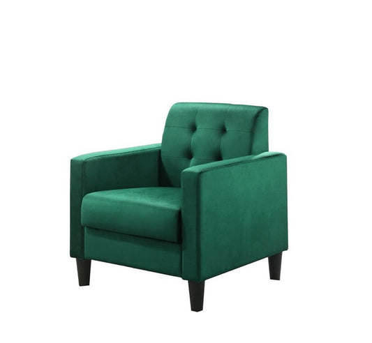 Lilola Home - Hale 27.5inW Green Velvet Accent Armchair with Tufting-89005GN veiw 1