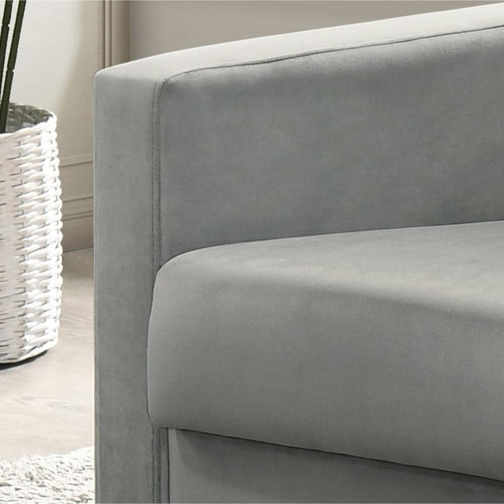 Lilola Home - Hale 27.5inW Light Gray Velvet Accent Armchair with Tufting-89005GY veiw 3