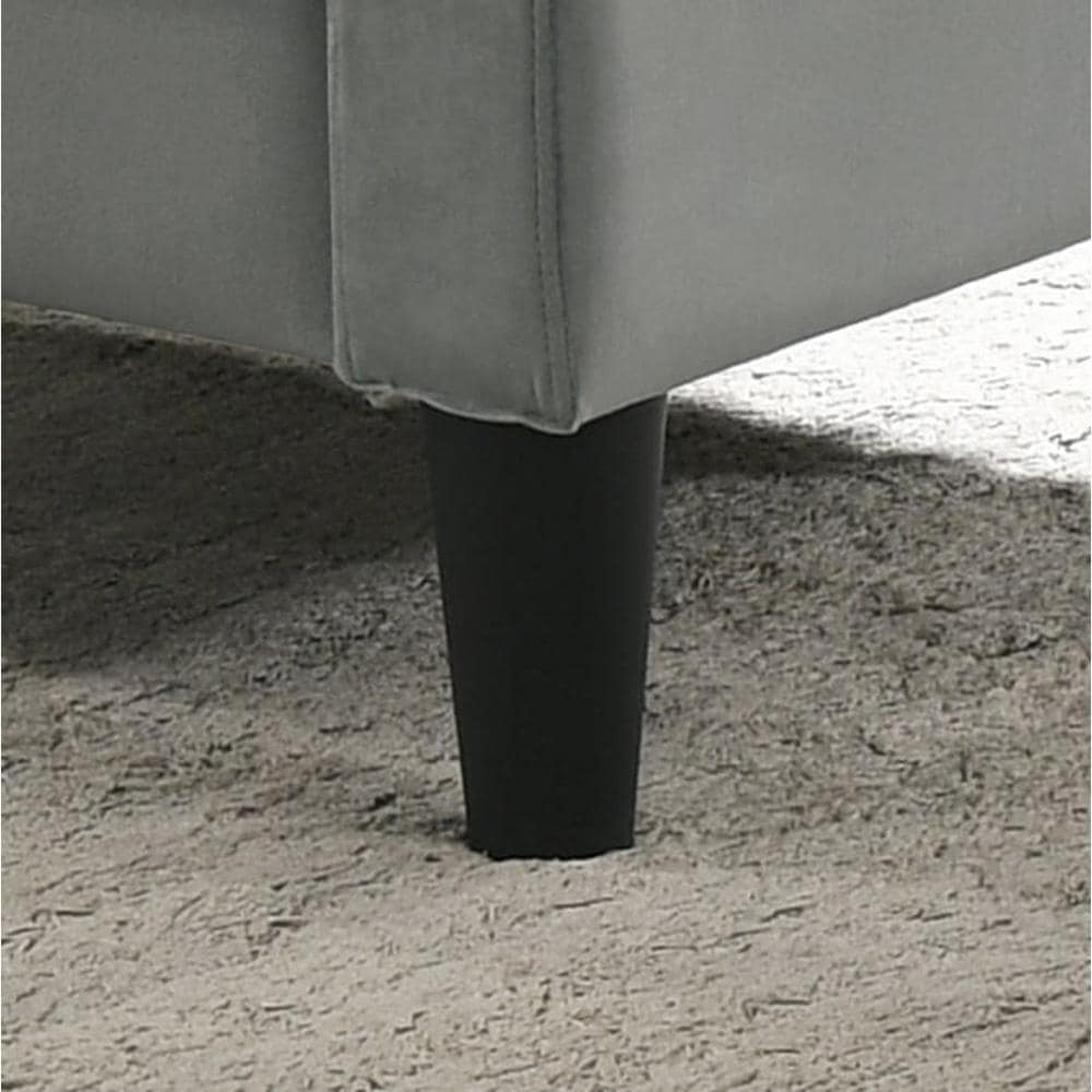 Lilola Home - Hale 27.5inW Light Gray Velvet Accent Armchair with Tufting-89005GY veiw 4