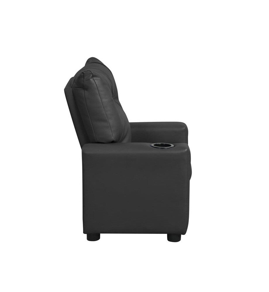 Lilola Home - Perline 23inW Black PVC Fabric Kids Recliner Chair with Cupholder-88844 veiw 2