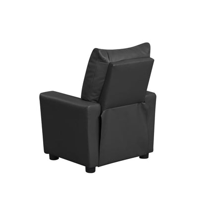 Lilola Home - Perline 23inW Black PVC Fabric Kids Recliner Chair with Cupholder-88844 veiw 3