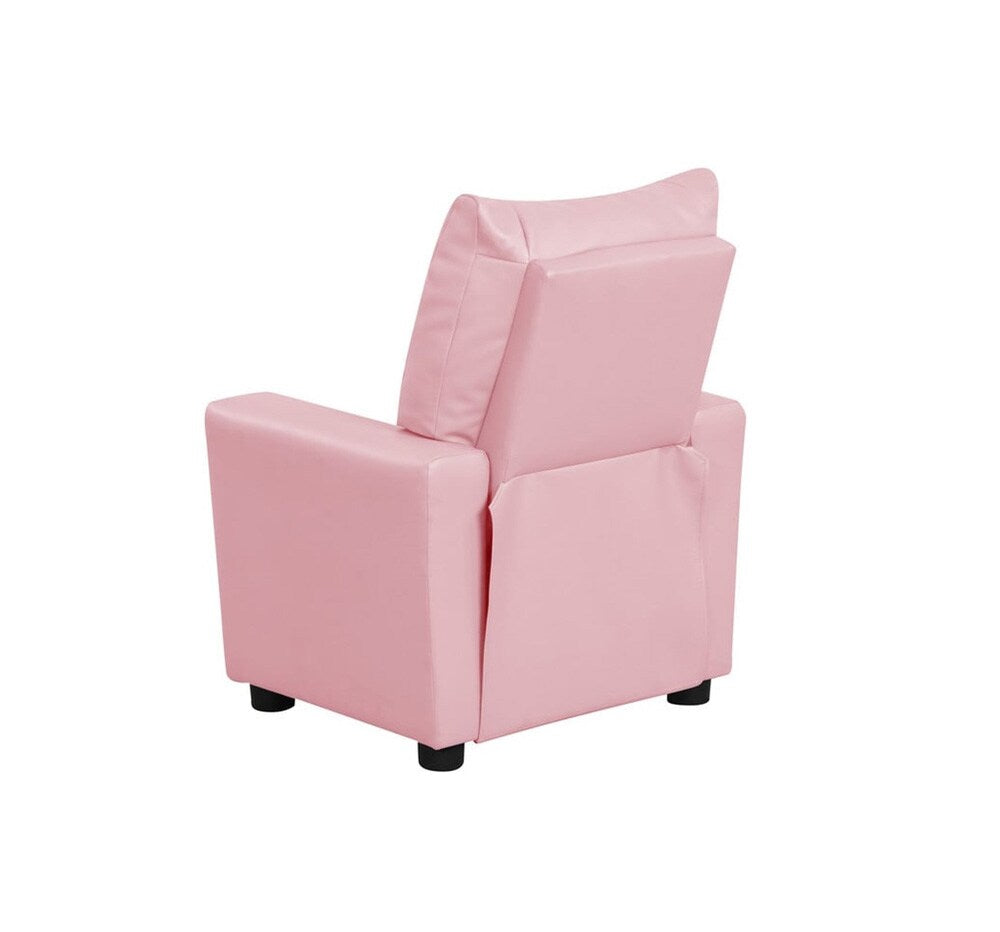 Lilola Home - Perline 23inW Pink PVC Fabric Kids Recliner Chair with Cupholder-88845 veiw 3