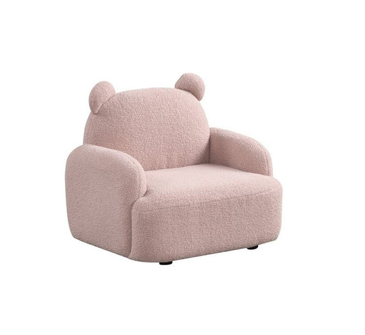 Lilola Home - Raelynn 25.5inW Pink Sherpa Bear-Shaped Kids Armchair-88836 veiw 1