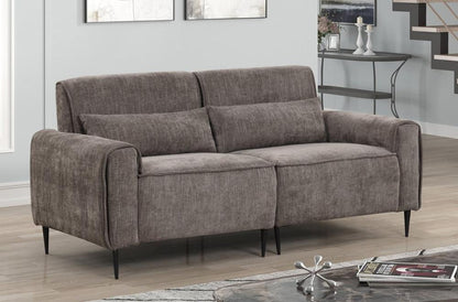 Lilola Home - Valentina 74inW Gray Chenille Sofa with Metal Legs and Throw Pillows-89119-S veiw 2
