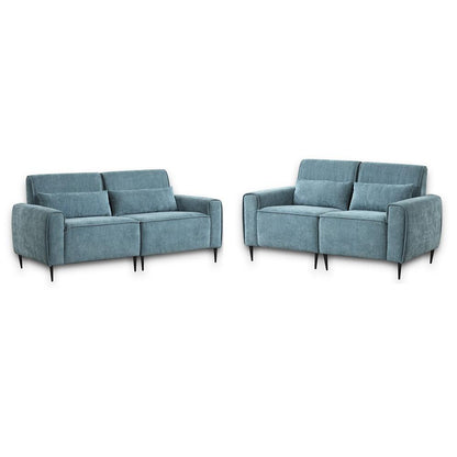 Lilola Home - Valentina 74inW Blue Chenille Sofa Loveseat Living Room Set-89118-SL veiw 1
