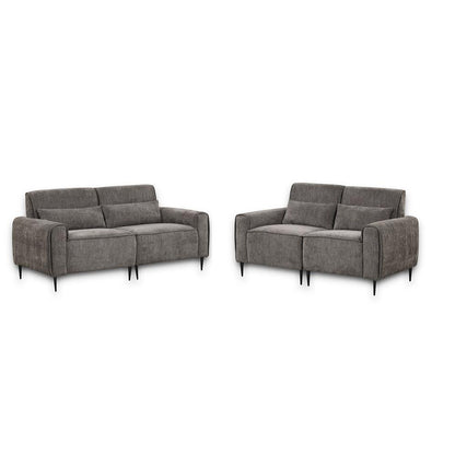 Lilola Home - Valentina 74inW Gray Chenille Sofa Loveseat Living Room Set-89119-SL veiw 1