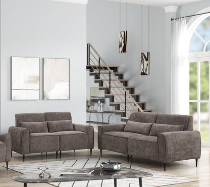 Lilola Home - Valentina 74inW Gray Chenille Sofa Loveseat Living Room Set-89119-SL veiw 4