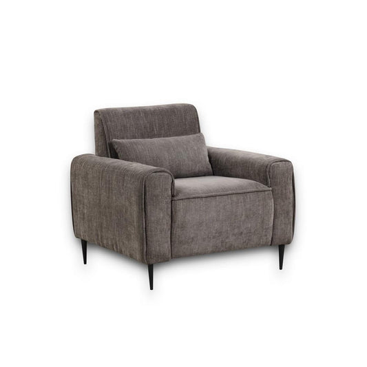 Lilola Home - Valentina 38.5inW Gray Chenille Chair with Metal Legs and Throw Pillow-89119-C veiw 1
