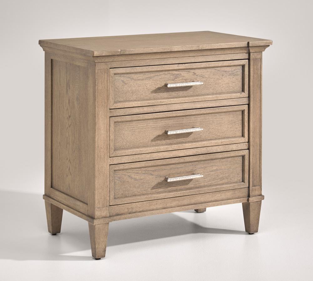 Magnussen - Brown and Dinara Oat Fabric - Drawer Nightstand - B7006-01_CLOSEOUT veiw 1