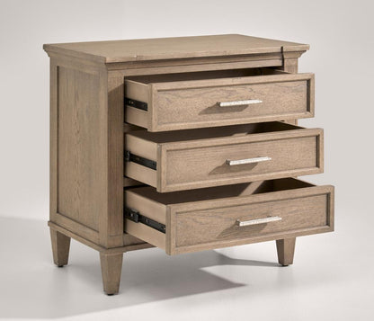 Magnussen - Brown and Dinara Oat Fabric - Drawer Nightstand - B7006-01_CLOSEOUT veiw 3
