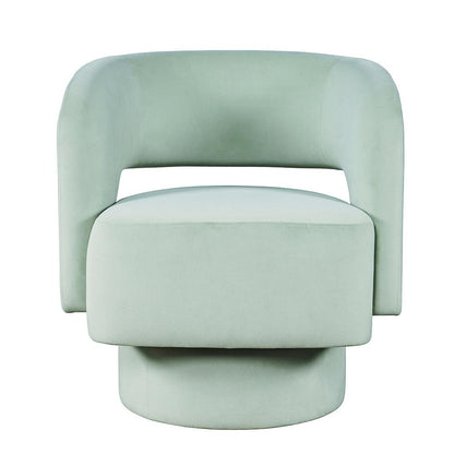 Jofran - Sutton Mid-Century Modern Upholstered Split-Back Curved Sculpture Swivel Accent Chair - Mint - SUTTON-SW-MINT veiw 1