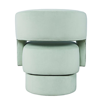 Jofran - Sutton Mid-Century Modern Upholstered Split-Back Curved Sculpture Swivel Accent Chair - Mint - SUTTON-SW-MINT veiw 3