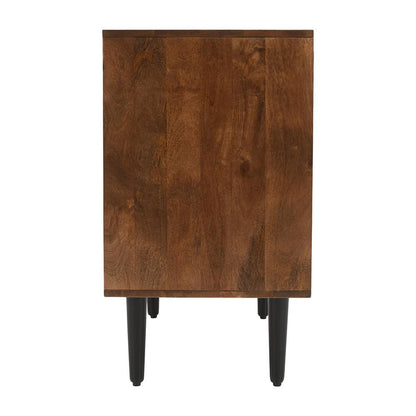 Jofran - Trent 42in Solid Wood Carved Modern Rustic Woven Sideboard Accent Cabinet with Storage - Natural Brown - 2387-42 veiw 4