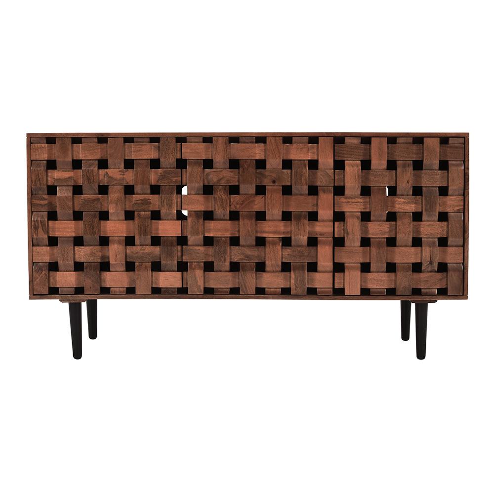 Jofran - Trent 60in Solid Wood Carved Modern Rustic Woven Sideboard Storage Cabinet - 2387-60 veiw 1